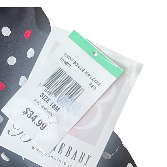 Bonnie Baby black dress and pants 18 M with red and white polka dots A-line belt - Picture 8 of 11